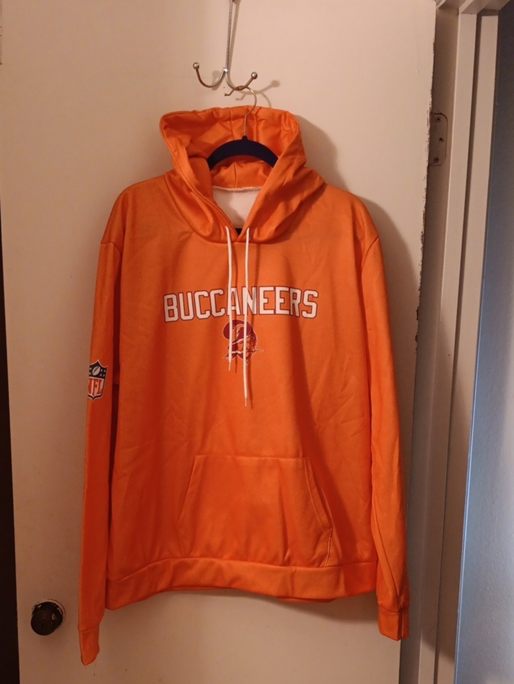 NWOT Buccaneers Orange Pullover Hoodie - Official NFL Team Sweatshirt